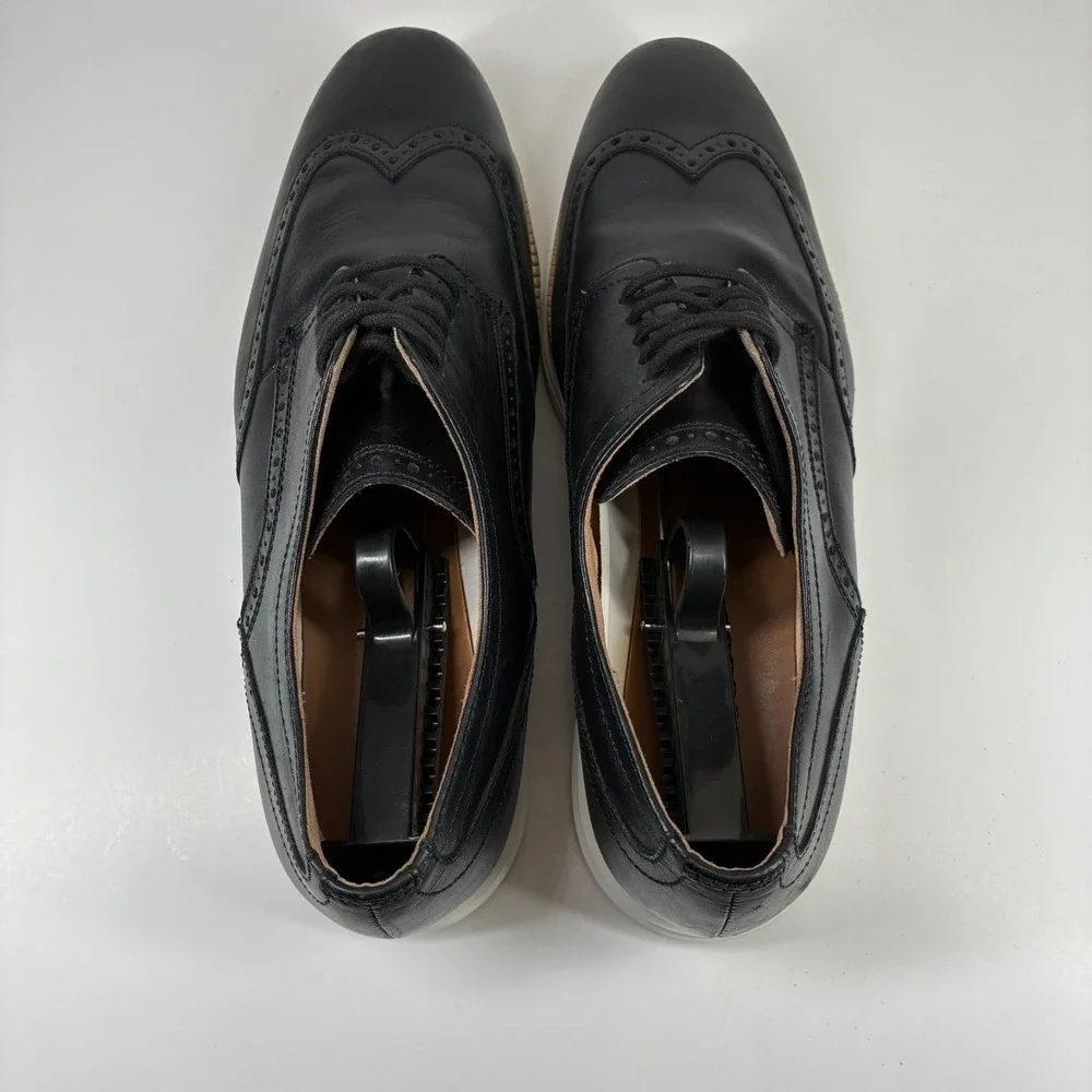Cole Haan OriginalGrand Men's US 11M Black Leather Wingtip Oxford Shoes C26469